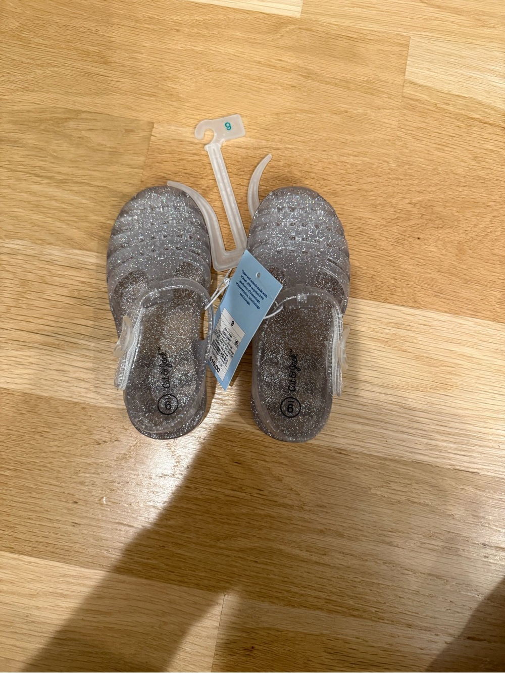 Cat & Jack Kids Glitter Jelly Sandals - Clear/Silver toddler 9